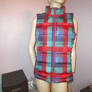 Lands End Down Puffer Vest Size M Quilted Full Zip Pockets Barn Hiking Work NEW